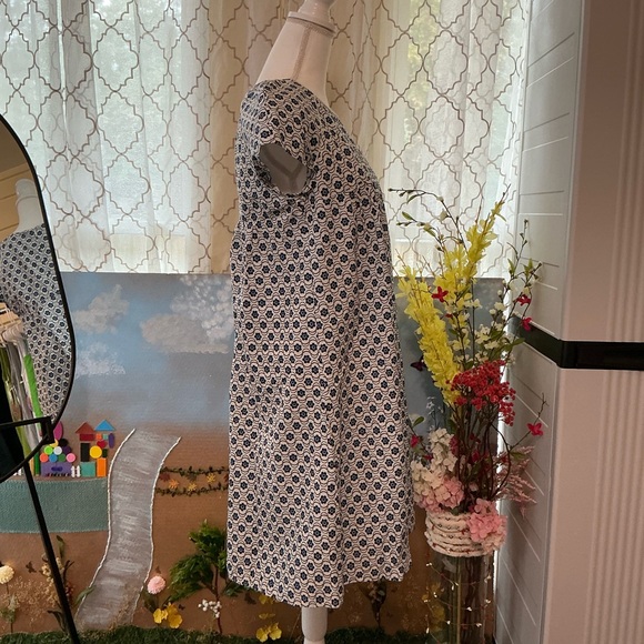 Molly Bracken Navy and White Patterned Midi Dress - Picture 2 of 4